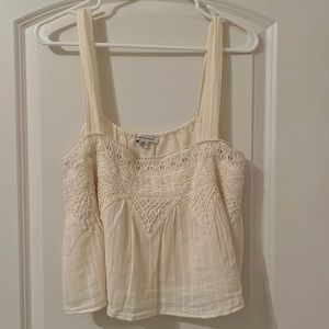 American Eagle white flowy crop top